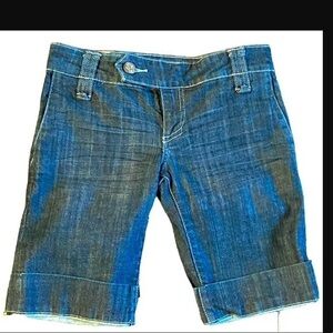 See Thru Soul Jean Denim Shorts Bermuda Style Womens Sz 26 Stretch